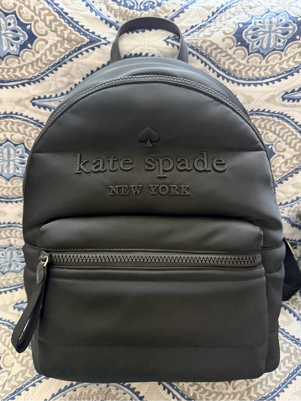 kate spade black embossed mini backpack
